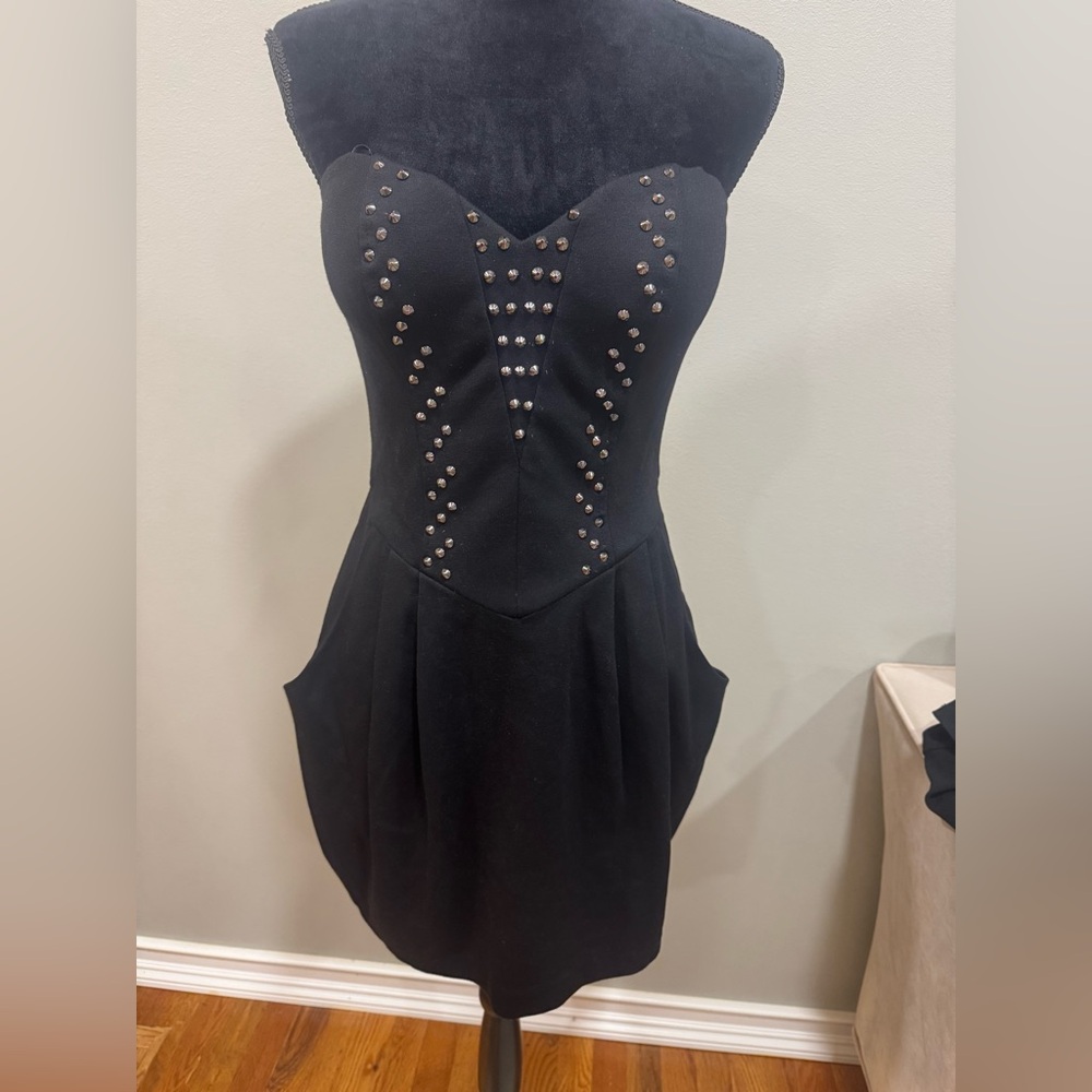 NWT Black Studded Corset Dress